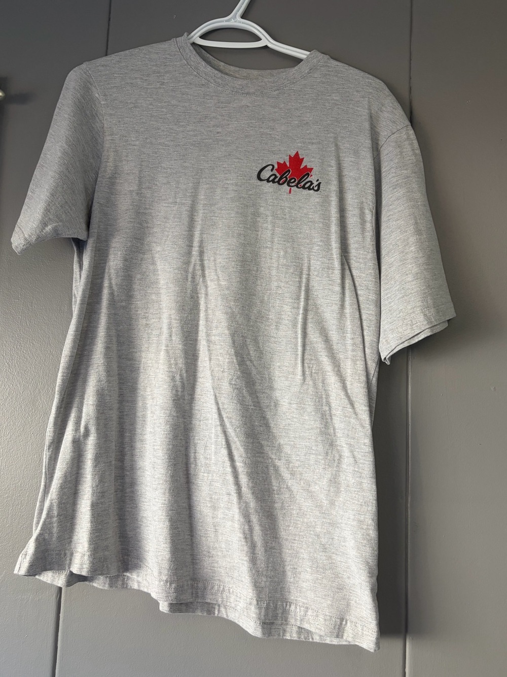 Cabela's Heather Gray Short-Sleeve Tee with Red Maple Logo